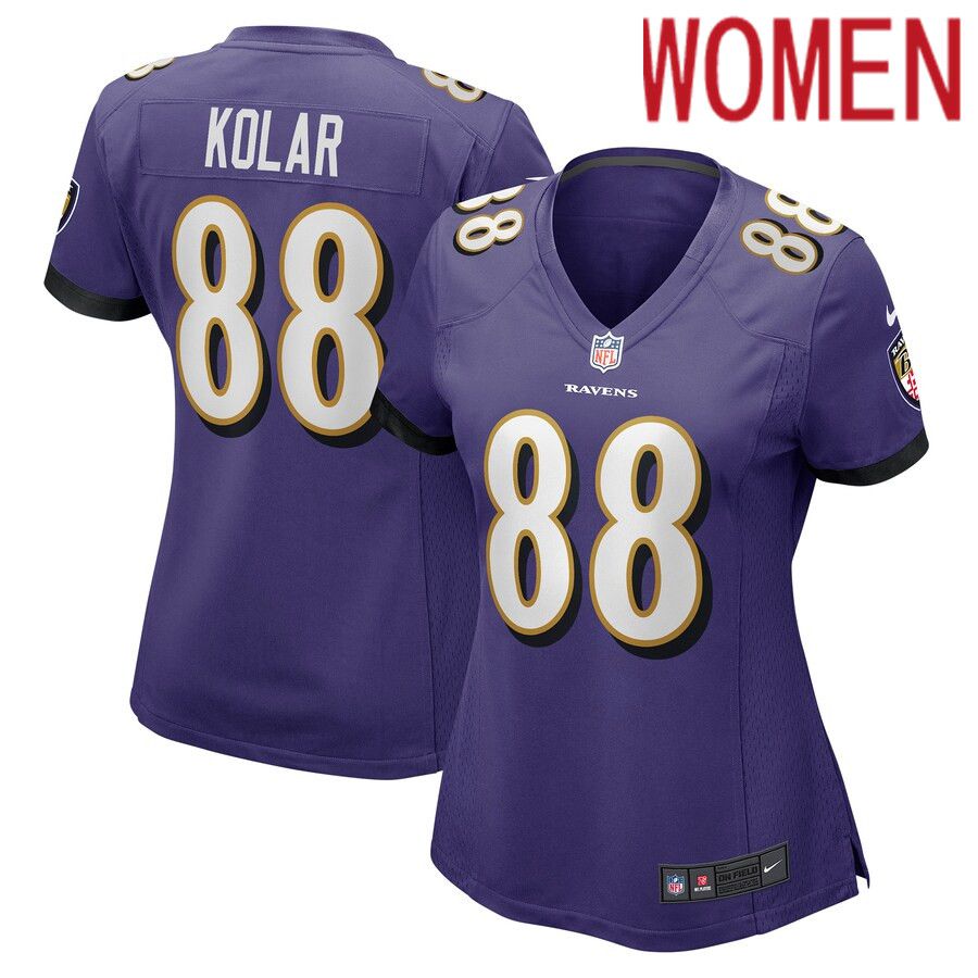 Women Baltimore Ravens 88 Charlie Kolar Nike Purple Player Game NFL Jersey